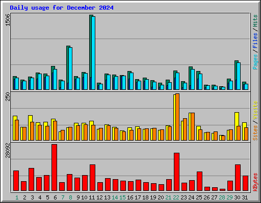 Daily usage for December 2024