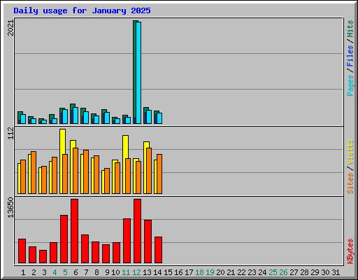 Daily usage for January 2025