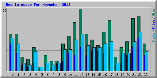 Hourly usage for November 2013