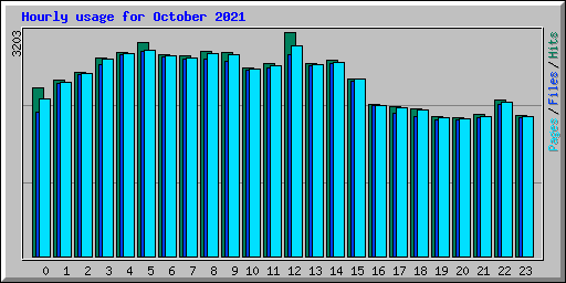 Hourly usage for October 2021