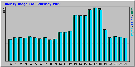 Hourly usage for February 2022