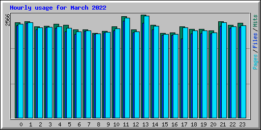 Hourly usage for March 2022