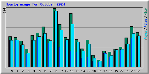 Hourly usage for October 2024